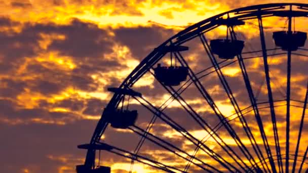 Santa Monica Pier, Ferris Wheel — Stock Video