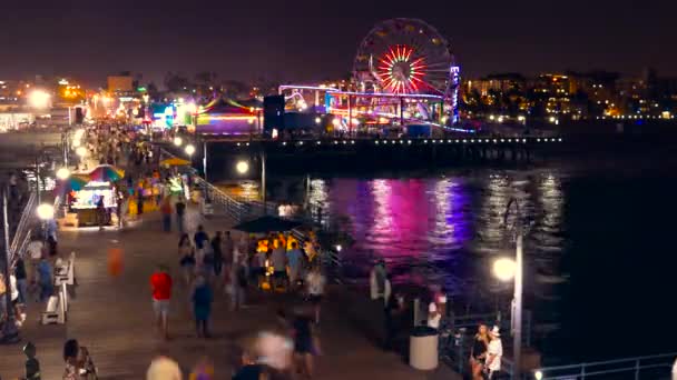 Santa Monica Pier, Beach in Californië — Stockvideo