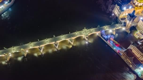 Drone Timelapse Flight Over Europe City Budapest After Sunset Night City Pedestrians Lights Humanity Low Light Hdr — Stock videók