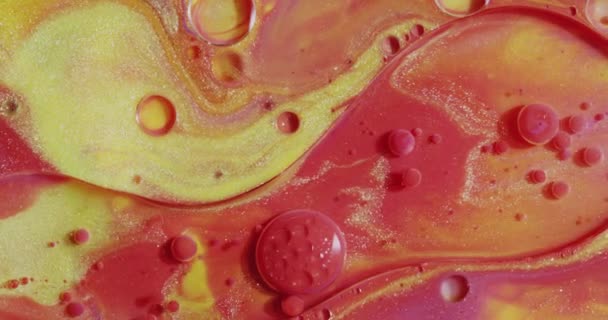 Colorful Paint Stream Flowing Dripping Chaos Universe Creation Display Colors Slow Motion Macro Red Epic 8k — Stock Video