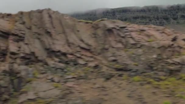 Pasando por Islandia Volcánica Paisaje Amanecer Atardecer Colores Creación de la Tierra Concepto Viajes Inspiración — Vídeos de Stock