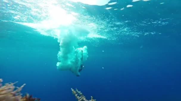 Свобода відпустку Fun сплеск води Diver активного м'язової Fit пригода дайвінг Екстремальний спорт свято дозвілля діяльність GoPro HD — стокове відео