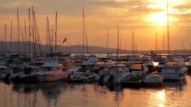 Günbatımı Marina Yatlar Port tatil kavramı Hd