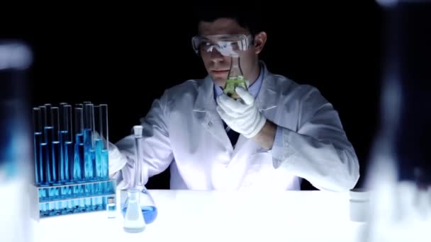 Chemist Lab Research DNA GMO Products Analyzing — Stock Video