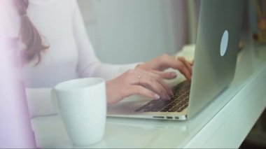 Kadın İş Dünyası Bilgisayar Tasarımı Kişi Evi Kahve Evi İnternet Ofisi Kış Teknolojisi Kağıt Gözlü Mutfak Bilgisayarıyla Karşı Karşıya