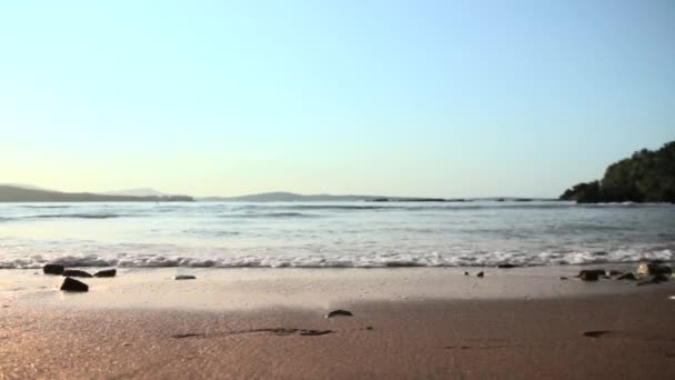 Waves at sandy beach — Stock Video