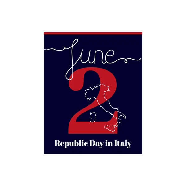 Hoja Calendario Ilustración Vectorial Sobre Tema Del Día República Italia — Vector de stock