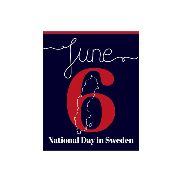 Hoja Calendario Ilustración Vectorial Sobre Tema Del Día Nacional Suecia — Vector de stock