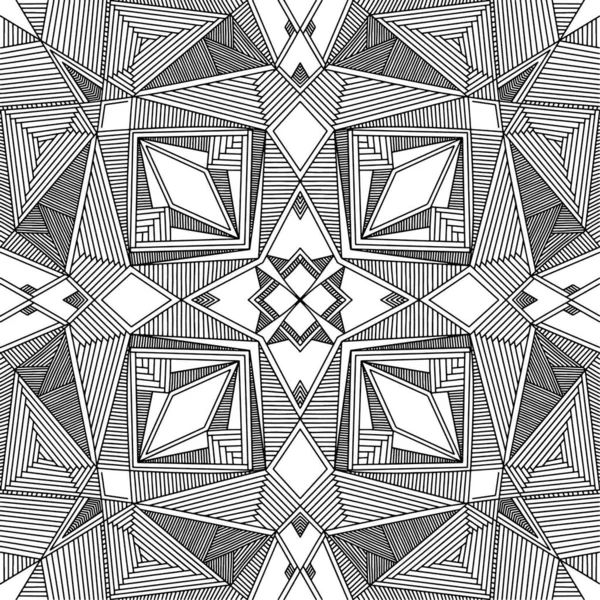 Mandala Abstracto Libro Dibujo Mano Para Colorear Para Adultos Hermosos — Vector de stock