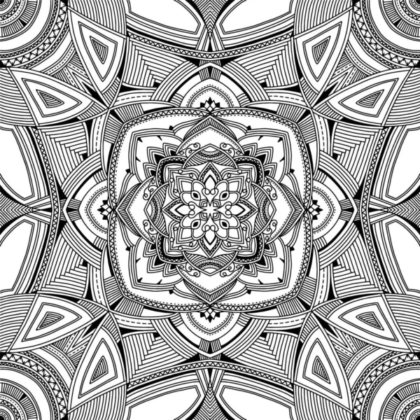 Mandala Abstrait Livre Colorier Pour Adultes Beaux Dessins Avec Motifs — Image vectorielle