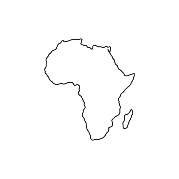 Carte Schématique Afrique Sur Fond Blanc Carte Vectorielle Avec Contour — Image vectorielle