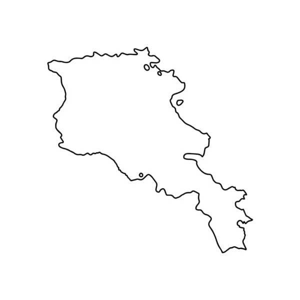 Mapa Del Contorno Armenia Fondo Blanco Mapa Vectorial Con Contorno — Archivo Imágenes Vectoriales