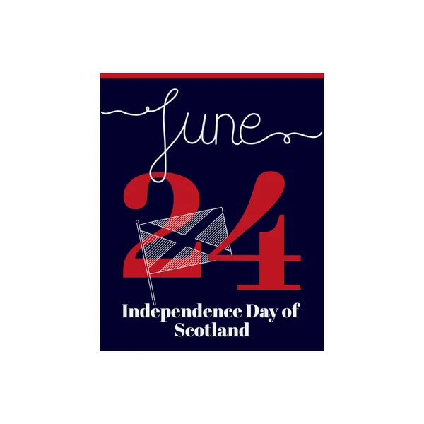 Takvim Çizelgesi Haziran Skoçya Bağımsızlık Günü Temalı Vektör Illüstrasyonu Yazması — Stok Vektör