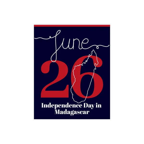 Hoja Calendario Ilustración Vectorial Sobre Tema Del Día Independencia Madagascar — Vector de stock