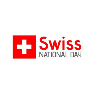 1 Ağustos 'taki İsviçre Ulusal Günü temalı vektör illüstrasyonu. İsviçre bayrağıyla süslenmiş..