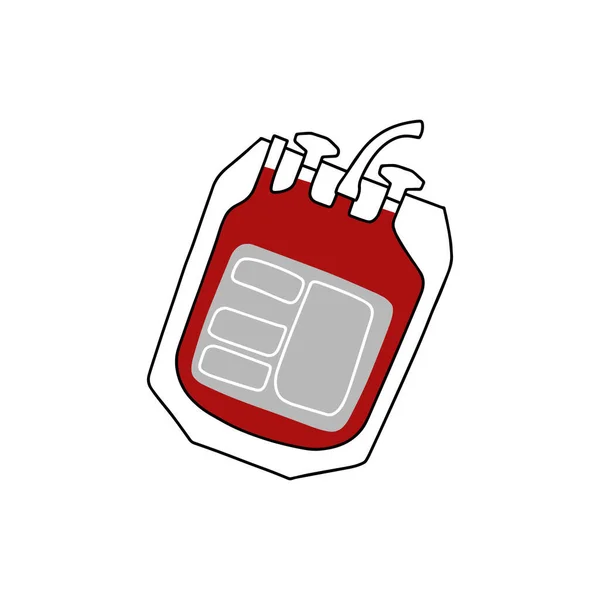 输血用的血液在白色背景上分离 顶部视图 献血概念 — 图库矢量图片