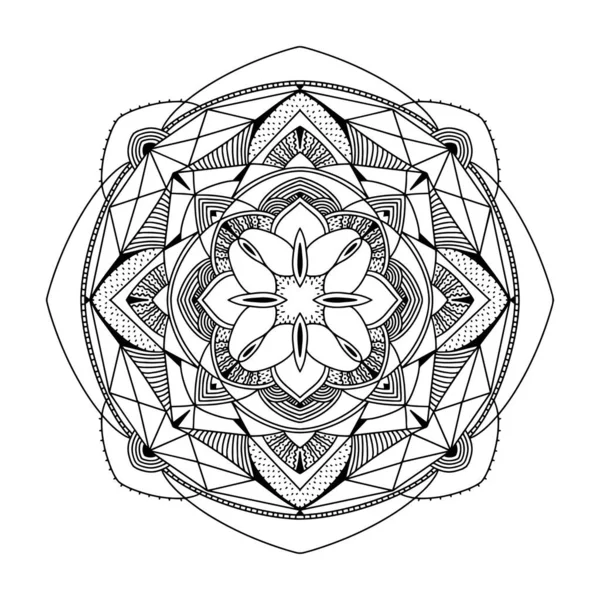 Mandala Abstracto Patrón Blanco Negro Para Libro Para Colorear Para — Vector de stock