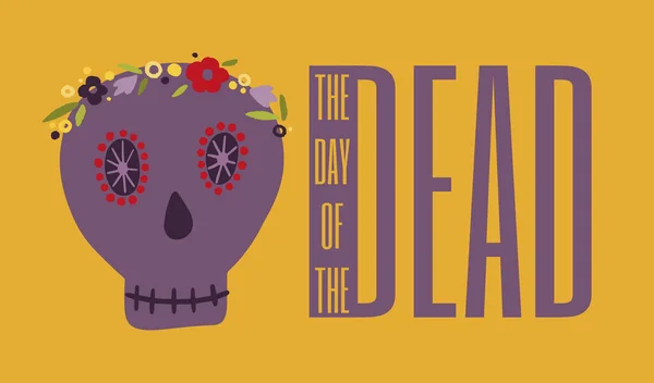 关于10月1日至2日的死亡日主题的矢量图解 在墨西哥有一个死亡的象征 墨西哥死亡纪念日卡通人物 — 图库矢量图片