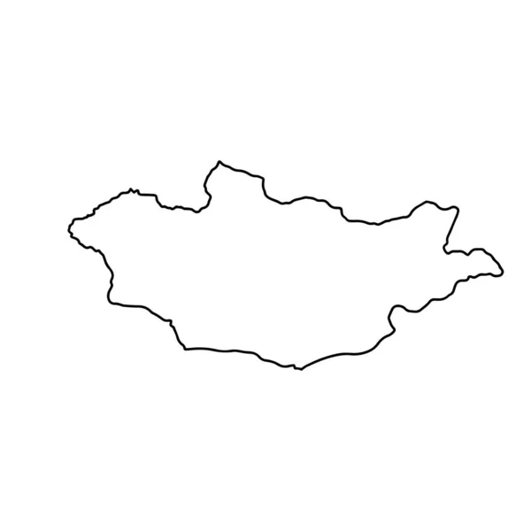 Plattegrond Van Mongolië Witte Achtergrond Vectorkaart Met Contour — Stockvector