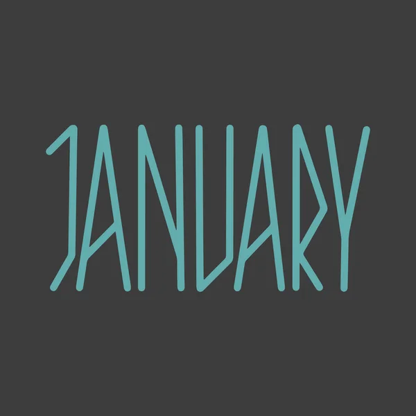 Handgetekende Letterzin Januari Maand Januari Voor Kalender Inkt Borstel Belettering — Stockvector