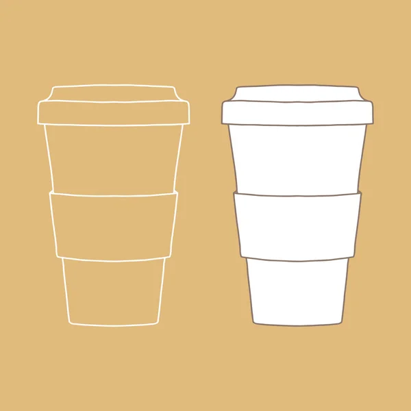 Emporter Icône Tasse Café Une Tasse Porter Une Tasse Maquette — Image vectorielle