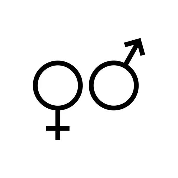 Icono Símbolo Género Símbolo Hombre Mujer Ilustración Vectorial Aislado Sobre — Vector de stock