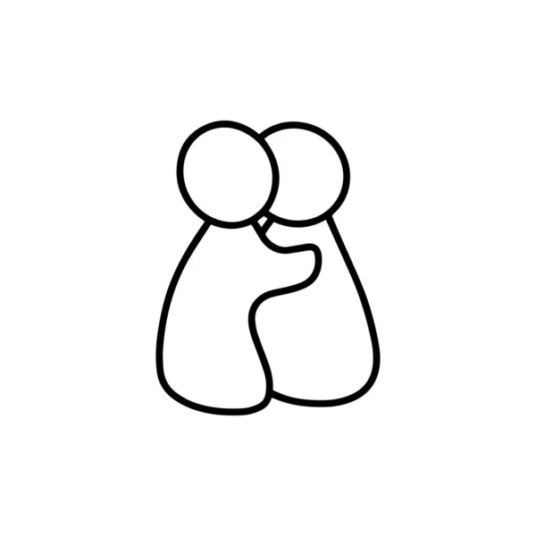 Hug Icon Outline Drawing Isolated White Background — Stock Vector
