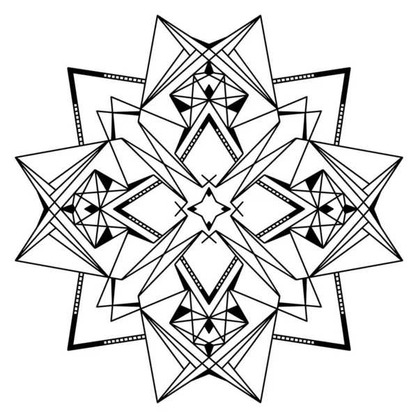 Mandala Abstracto Patrón Blanco Negro Para Libro Para Colorear Para — Vector de stock