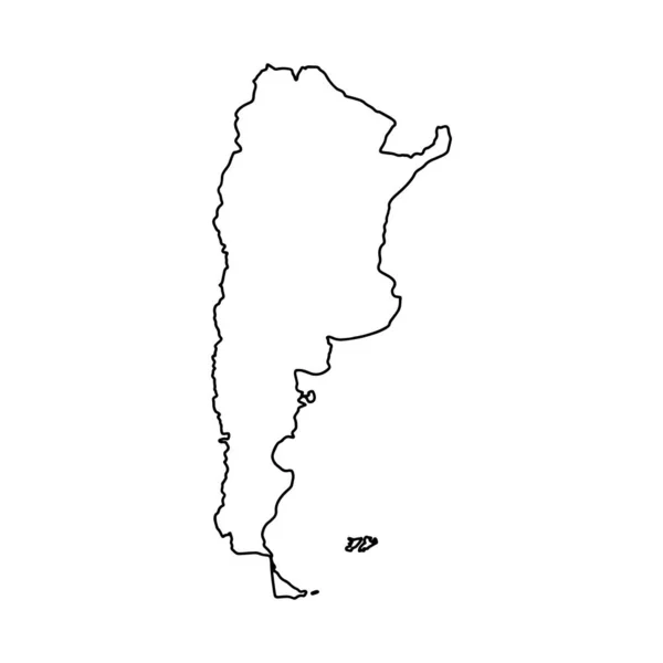 Plattegrond Van Argentinië Witte Achtergrond Vectorkaart Met Contour — Stockvector