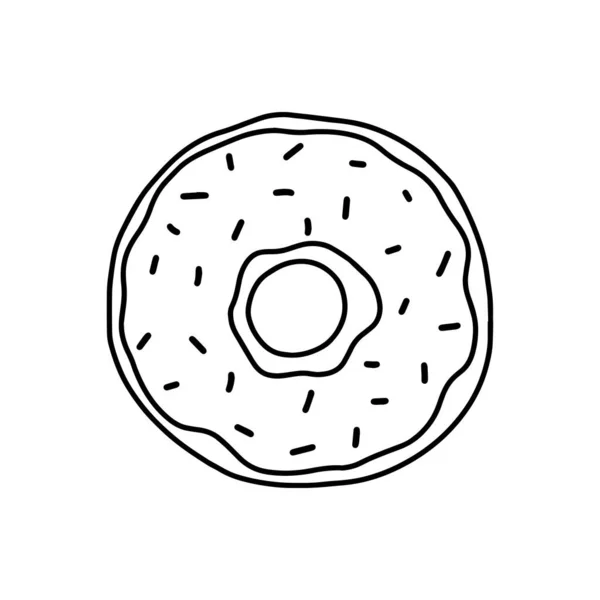 Esquema Del Icono Donut Vector Dibujado Mano Diseño Ilustración — Archivo Imágenes Vectoriales
