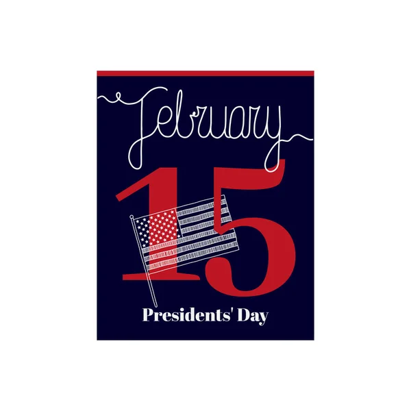 Takvim Çizelgesi Şubat Taki Başkanlık Günü Temalı Vektör Illüstrasyonu Yazısıyla — Stok Vektör