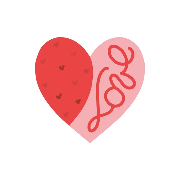 Ručně Kreslené Srdce Slovem Láska Vektorová Ilustrace Pro Váš Grafický — Stockový vektor