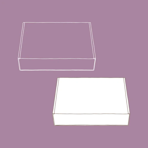 Mockup Scatola Carta Illustrazione Vettoriale Modello Contenitore Cartone Vuoto — Vettoriale Stock