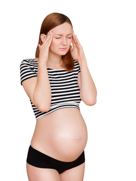 Stres pada wanita hamil dengan sakit kepala — Stok Foto