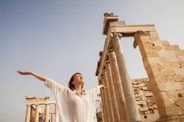 Atina, Yunanistan Acropolis yakınındaki turistik