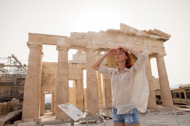 Atina, Yunanistan Acropolis yakınındaki turistik