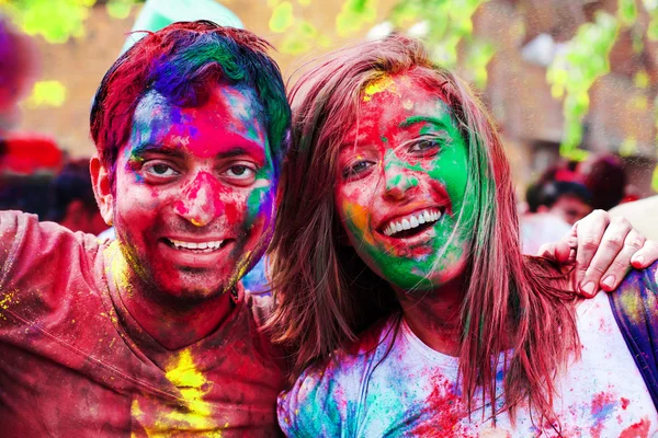 Holi Festiwal uroczystości w Indiach — Zdjęcie stockowe