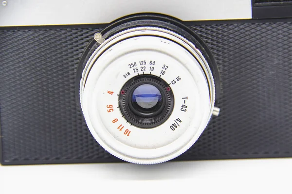 Vintage Oude Fotocamera Witte Achtergrond — Stockfoto