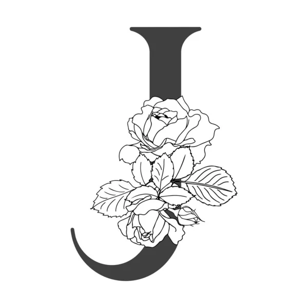 Alfabeto Floral Vectorial Diseño Floral Letra Monograma Letras Florales Decoración — Vector de stock
