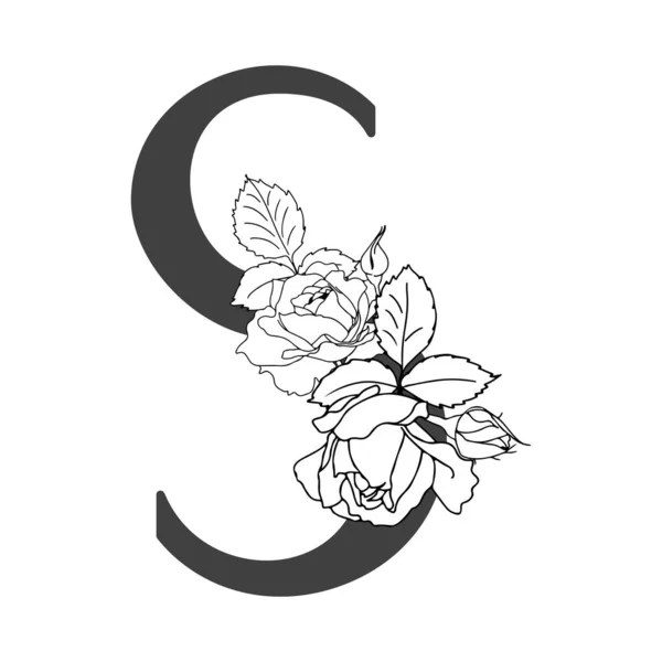 Vector Bloemenalfabet Bloemen Ontwerp Van Letter Monogram Bloemen Letters Decoratie — Stockvector