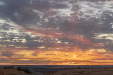 Sonbahar orman manzarası mavi gökyüzü arkaplanı