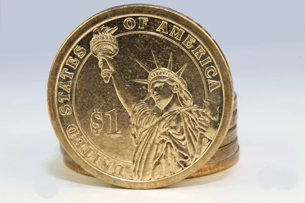 Fechar as moedas americanas — Fotografia de Stock