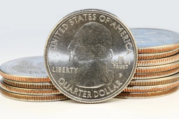 Primo piano delle monete americane — Foto Stock