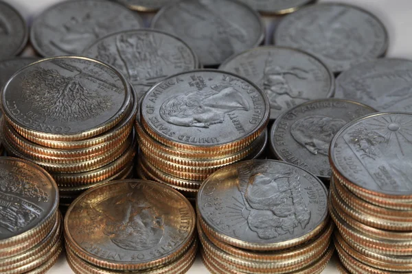 Close up of American coins — Stock Photo, Image