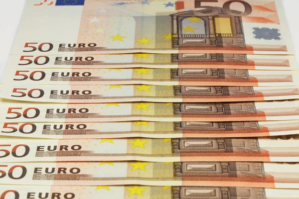 Avvicinamento delle banconote in euro — Foto Stock