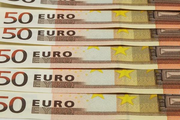 Close up of Euro banknotes