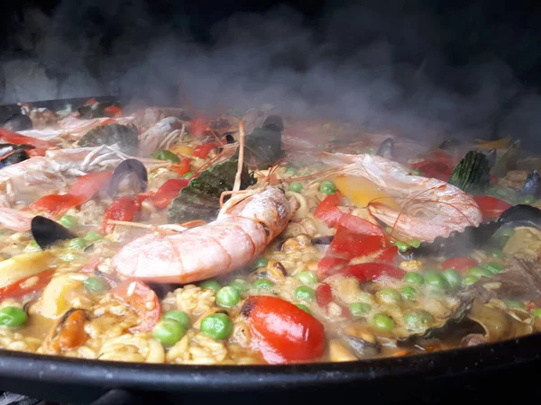 Paella Mariscos Versin Argentina — Foto de Stock