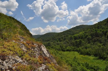 bulutlar tepelerin üstünde