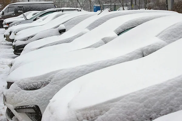 Samochody Parkingu Pokryte Płotkami — Zdjęcie stockowe