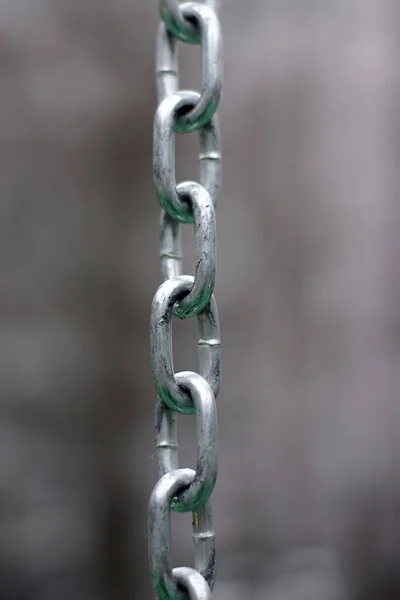 Parlak Metal Bir Zincirin Birkaç Halkası — Stok fotoğraf